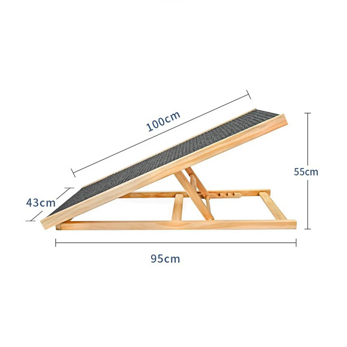 Adjustable 4-Level Wooden Dog Ramp
