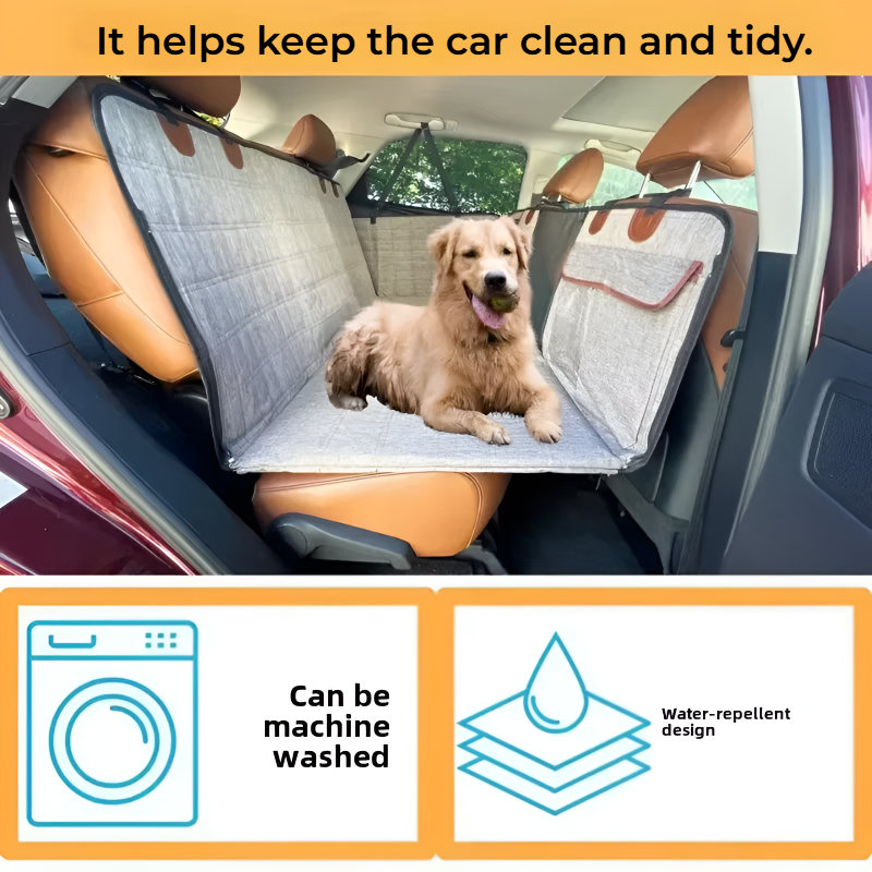 Extended Rear Seat Car Mat with Support for Dogs