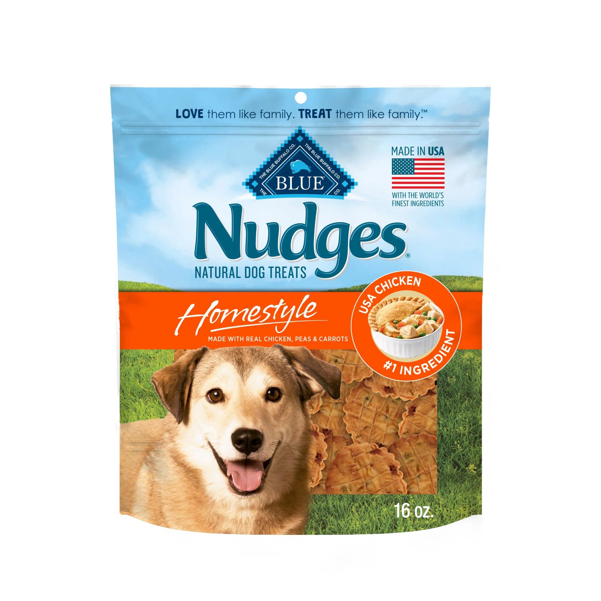 Nudges Homestyle Natural Dog Treats Made with Real Chicken, 16-Oz. Bag