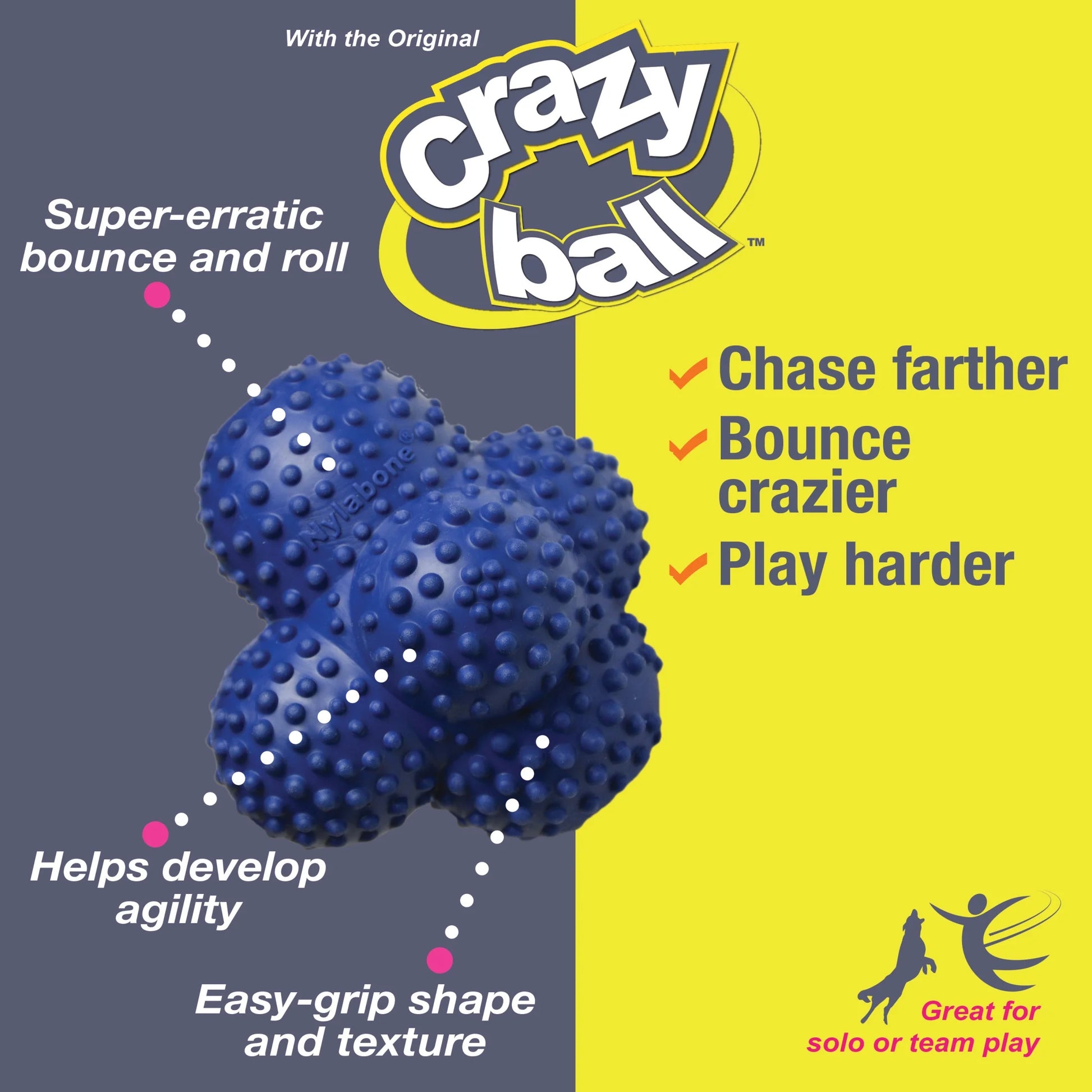 Power Play Ball for Dogs Crazy Ball Large/Giant - up to 50 Lbs. (1 Count)