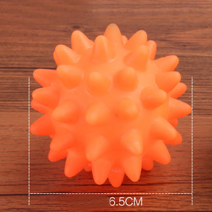 Dog Spiky Ball Toys, Dog Squeaky Chew Balls with Ultra Bouncy, Durable Rubber Dog Toys Ball for Puppy Teething Toys and Pet Cleans Teeth