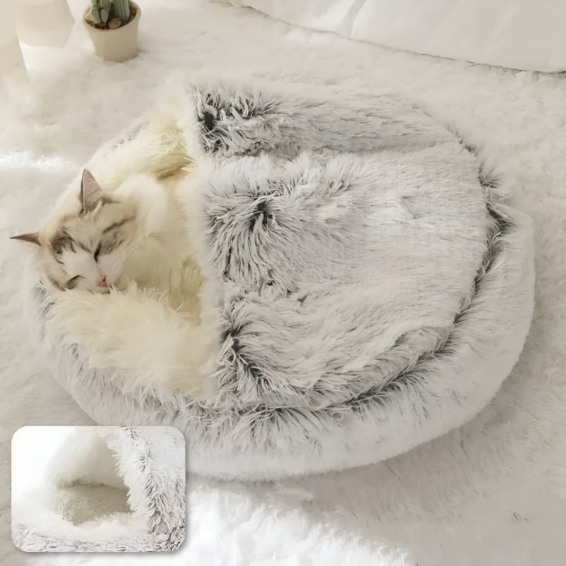 Ultra-Soft Plush Round Bed for Cats & Small Dogs