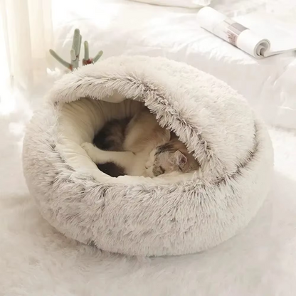 Ultra-Soft Plush Round Bed for Cats & Small Dogs