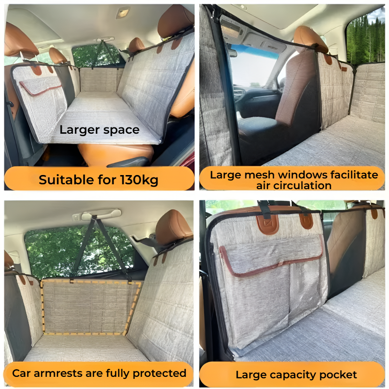Extended Rear Seat Car Mat with Support for Dogs