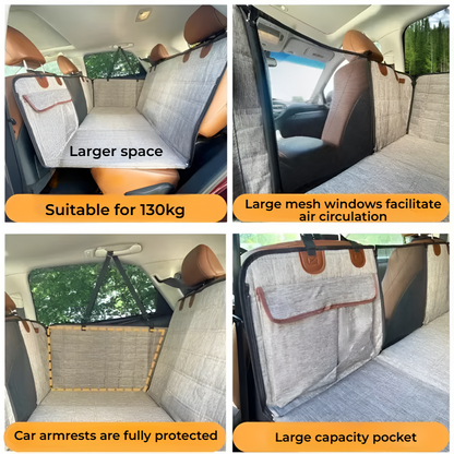 Extended Rear Seat Car Mat with Support for Dogs